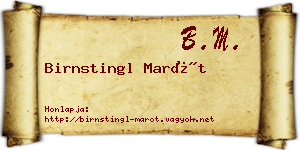 Birnstingl Marót névjegykártya